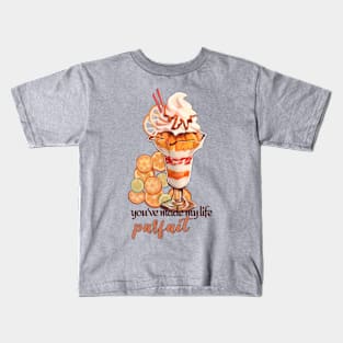 Orange Parfait With Hearty Words Kids T-Shirt